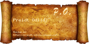 Preidt Odiló névjegykártya